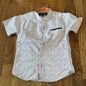 Leo & Zachary Boy’s Multicolor Designed Collared Short Sleeve Shirt Size 5